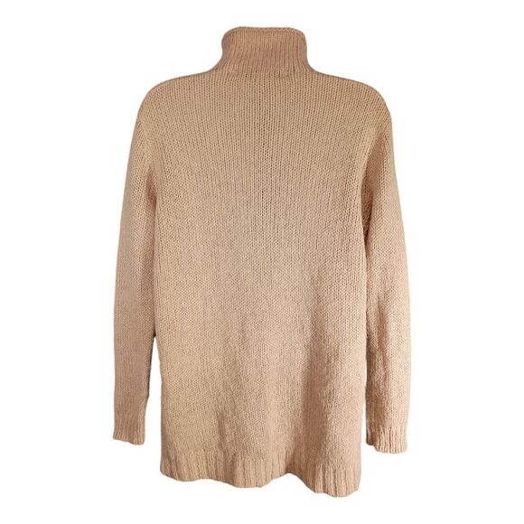 Naadam tProject Sweater Mock Neck Long Sleeve Hi-Lo Hem Knit Tan Camel Womens XS - Picture 2 of 4